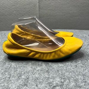 Tieks By Gavrieli Italian Leather Ballet Flats Womens 9 Yellow Slip On Shoes